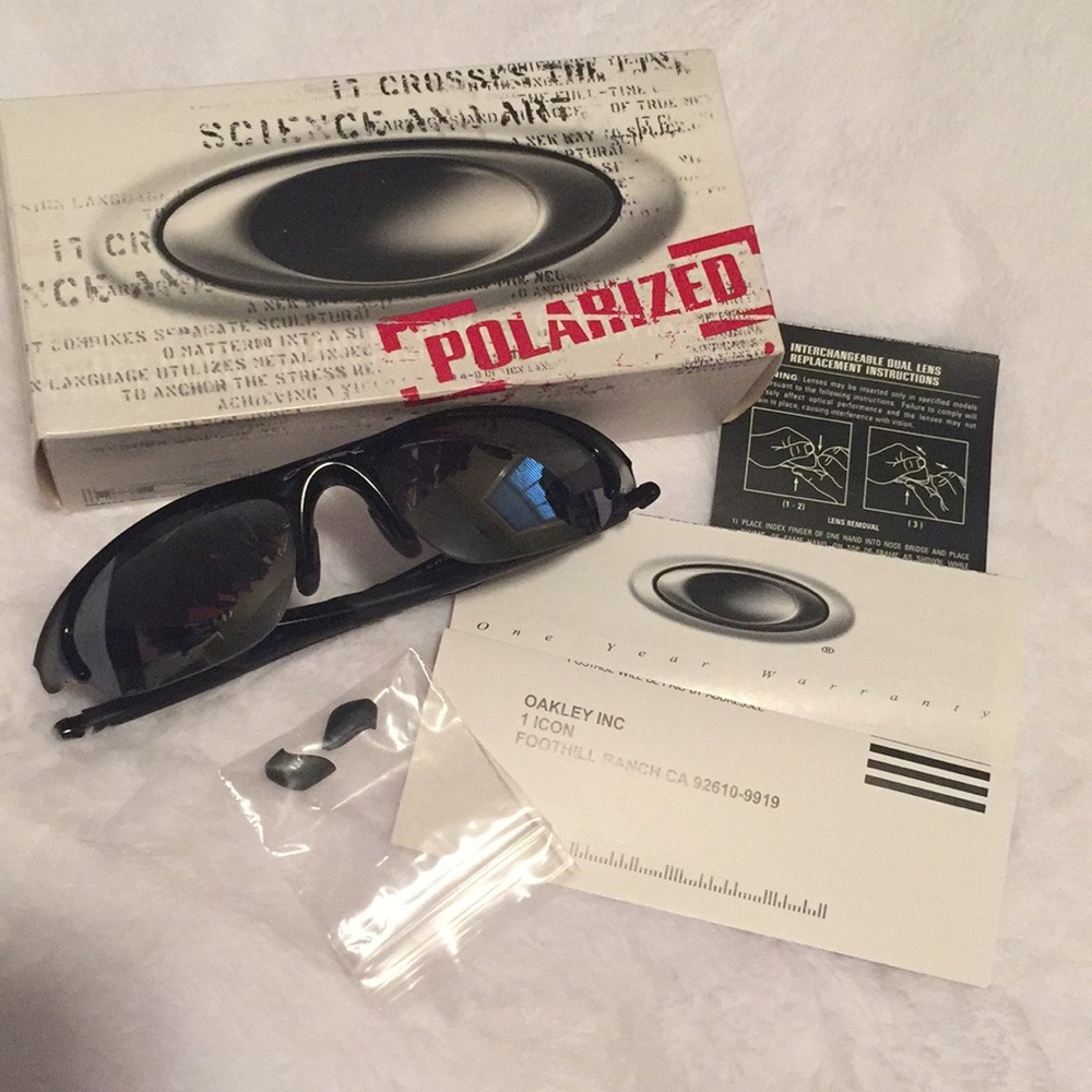 NEW Oakley Polarized Half Jacket Blk sunglasses